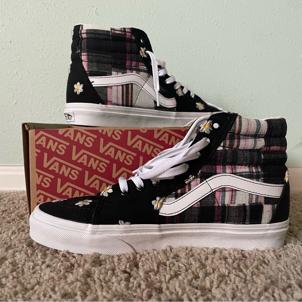 New Sk8 Hi Floral Plaid Vans